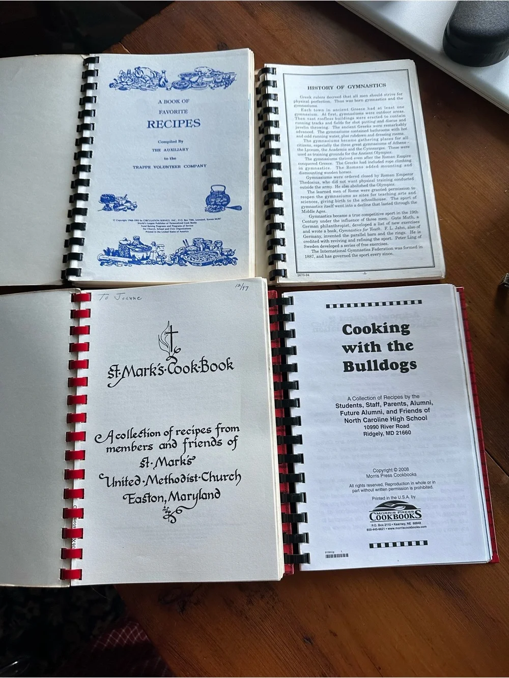 Spiral Bound Community Church School Cookbooks Lot of 4 1990s Eastern Shore MD